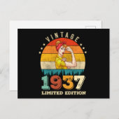 88歳の誕生日 1937年ヴィンテージ 88歳の誕生日 女性 ポストカード (正面/裏面)