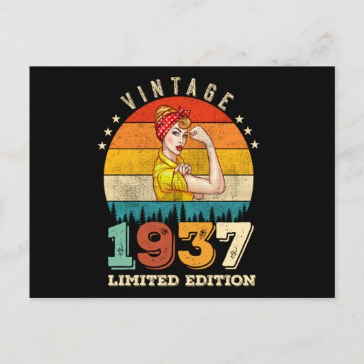 88歳の誕生日 1937年ヴィンテージ 88歳の誕生日 女性 ポストカード (正面)