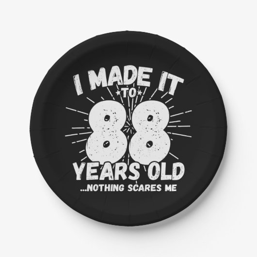 88歳皮肉ミームおもしろい88誕生日 ペーパープレート (正面)