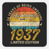 88歳1937年88素晴らし番目の誕生日 スクエアシール (正面)