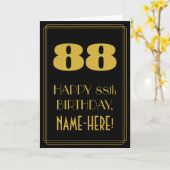 88番目の誕生日-インスパイアアールデコルック"88" & Name カード (黄色い花)