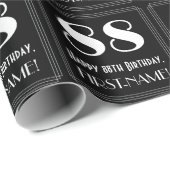 88番目の誕生日-インスパイアアールデコ検索"88",名前 ラッピングペーパー (ロールコーナー)