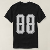 88白アウトライン番号88スポーツファンジャージースタイル Tシャツ (デザイン正面)
