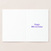88誕生日はっきりした:「88歳！」 ゴールドフォイルカード 箔カード (内部)