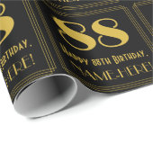 88誕生日インスパイア~アールデコルック"88",名前 ラッピングペーパー (ロールコーナー)