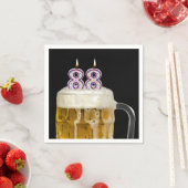 88誕生日ビアオンブラック スタンダードカクテルナプキン (インサイチュ)