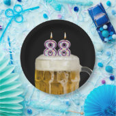 88誕生日ビールオンブラック紙プレート ペーパープレート (パーティー)