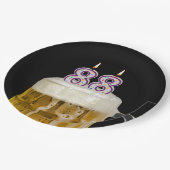 88誕生日ビールオンブラック紙プレート ペーパープレート (アングル)