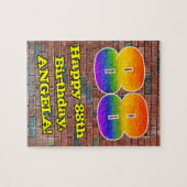 88誕生日:おもしろいグラフィティインスパイア – レインボー88 ジグソーパズル (横)