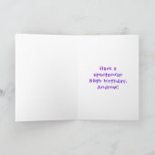 88誕生日:おもしろいケーキとキャンドル+名前をカスタムする カード (内部)