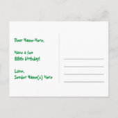 88誕生日:おもしろいハートパターン、レインボー88 ポストカード (裏面)