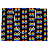 88誕生日:おもしろいレインボーイベントナンバー88パターン ラージペーパーバッグ (裏面)