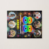 88誕生日:おもしろいレインボー#,名前をカスタムする+写真 ジグソーパズル (横)