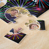 88誕生日:おもしろいレインボー#,名前をカスタムする+写真 ジグソーパズル (側面)