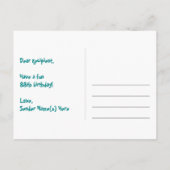 88誕生日:おもしろい星のパターン，レインボー88，名前 ポストカード (裏面)