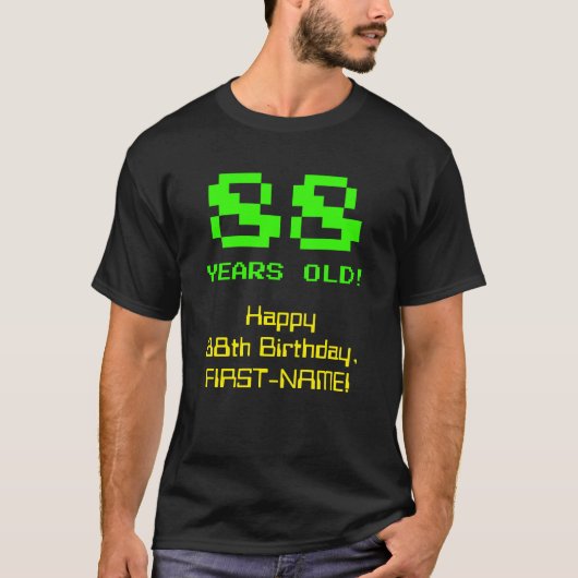 88誕生日:おもしろい、8ビットルック、Nerdy/オタク系の「88」 Tシャツ (正面)