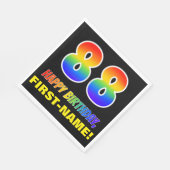 88誕生日:はっきりした,おもしろい,シンプル虹, 88 スタンダードランチョンナプキン (角)