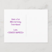 88誕生日:はっきりした,おもしろい,シンプル虹, 88 ポストカード (裏面)