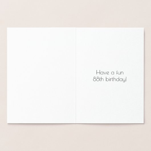 88誕生日～アールデコスタイル「88」と名前をカスタムする 箔カード (内部)