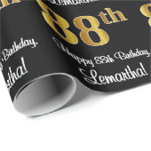 88誕生日:エレガント豪華なフェイク金ゴールドルック# ラッピングペーパー (ロールコーナー)