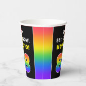 88誕生日:カラフルレインボー# 88,名前をカスタムする 紙コップ (右)