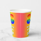 88誕生日: カラフル、おもしろいレインボーパターン# 88 紙コップ (右)