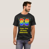 88誕生日:カラフルMusic Symbols, Rainbow 88 Tシャツ (正面フル)
