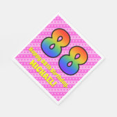 88誕生日:ピンクストライプのハート、レインボー# 88 スタンダードランチョンナプキン (角)