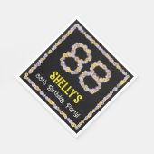 88誕生日:フローラ花数名前をカスタムする スタンダードランチョンナプキン (角)