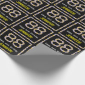 88誕生日:フローラ花数名前をカスタムする ラッピングペーパー (角)