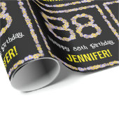 88誕生日:フローラ花数名前をカスタムする ラッピングペーパー (ロールコーナー)