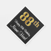 88誕生日～豪華エレガントなフェイク金ゴールドルック# スタンダードランチョンナプキン (角)