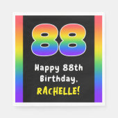 88誕生日: Rainbow Spectrum # 88,名前をカスタムする スタンダードランチョンナプキン (正面)