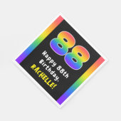 88誕生日: Rainbow Spectrum # 88,名前をカスタムする スタンダードランチョンナプキン (角)