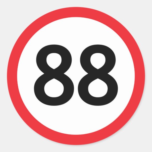 88速度制限 ラウンドシール (正面)
