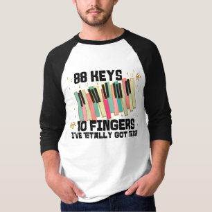 88鍵10指全部こ得のピアノT- Tシャツ