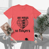 「88鍵10指」ピアノシャツ – ミュージシャン&ピアン Tシャツ