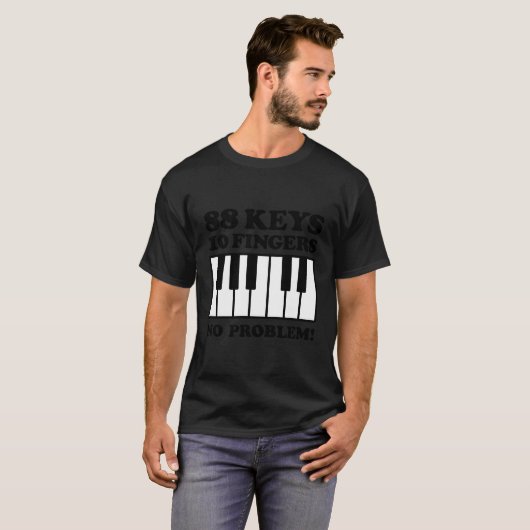 88鍵10指No Problem はっきりした Script Tシャツ (正面フル)