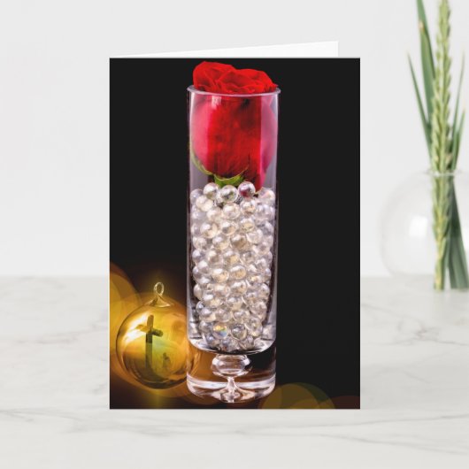 8868-C-Redローズ(クロスオーナメント) シーズンカード (正面)