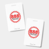 888エンジェルエレガントナンバー招待状カード バッジ (正面＆裏面)