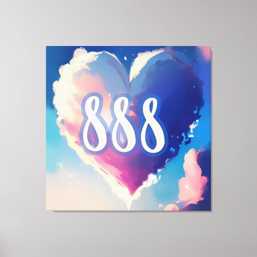 888エンジェル番号：宇宙セレニティのタペストリー キャンバスプリント (正面)