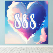 888エンジェル番号：宇宙セレニティのタペストリー キャンバスプリント (インサイチュ (ウッドフロア))