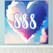 888エンジェル番号：宇宙セレニティのタペストリー キャンバスプリント (インサイチュ (ウッドフロア))