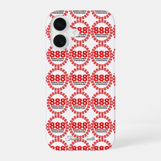888エンジェル番号| 富と繁栄 iPhone 16ケース (裏面)