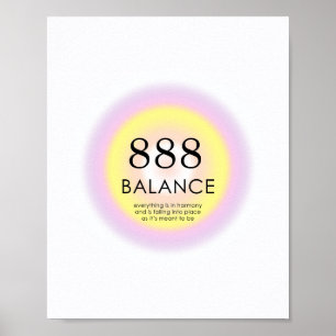 888バランスを意味するエンジェルナンバーズ数学 ポスター