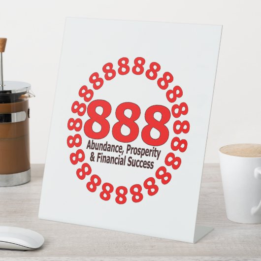 888天使の数 – 繁栄と豊かさ 台座サイン (インサイチュ)