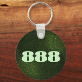 888緑のグリッター数存在度の発現 キーホルダー (正面)