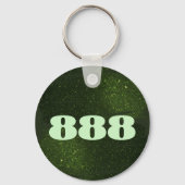 888緑のグリッター数存在度の発現 キーホルダー (裏面)