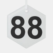 88 – ナンバー88プレート ガラスオーナメント (正面)