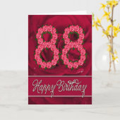 88th誕生日カード(バラと離れ付) カード (黄色い花)